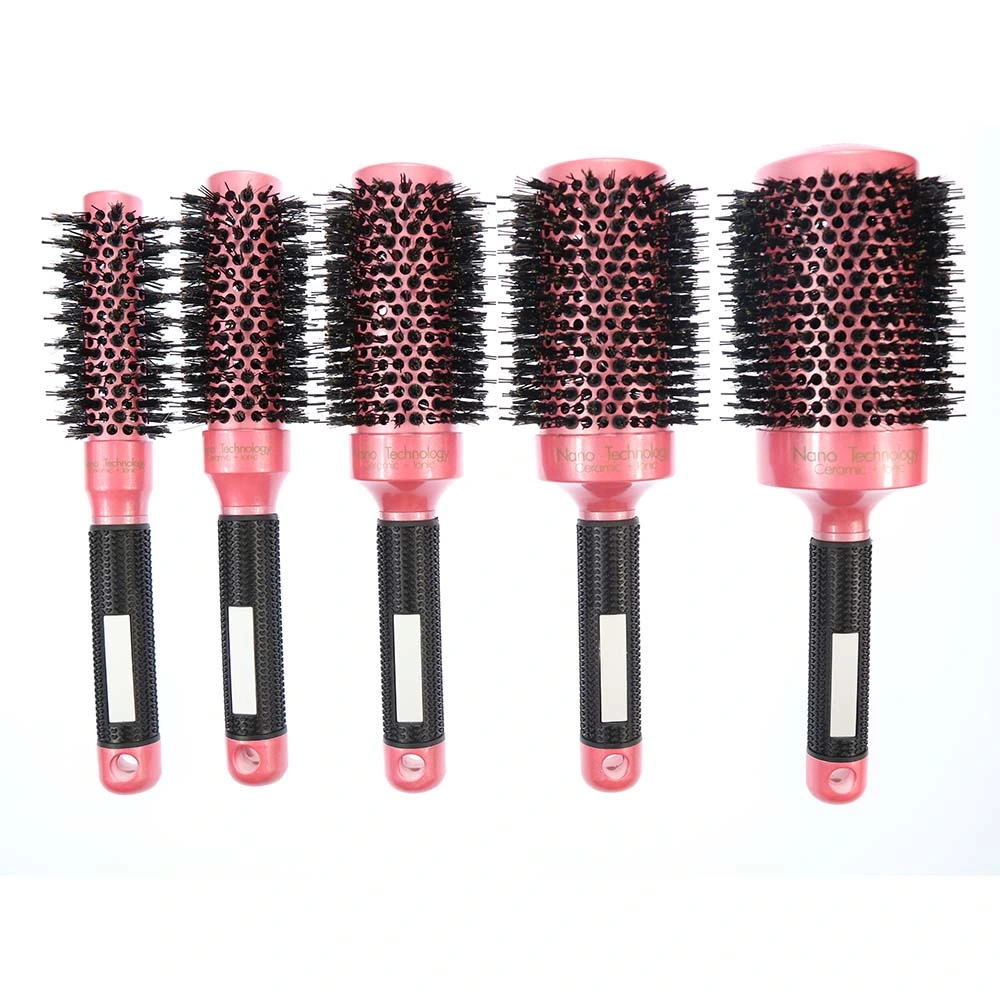 Heat Resistant Thermal Ionic Round Ceramic Boar Bristle Hair Brush