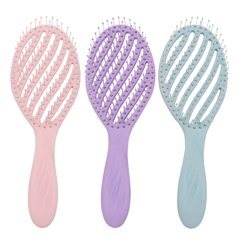 Professional Hair Dryer Vent Brush Detangling Hot Selling for Curly Nylon Bristle Extension Hair Brush for Wet and Dry