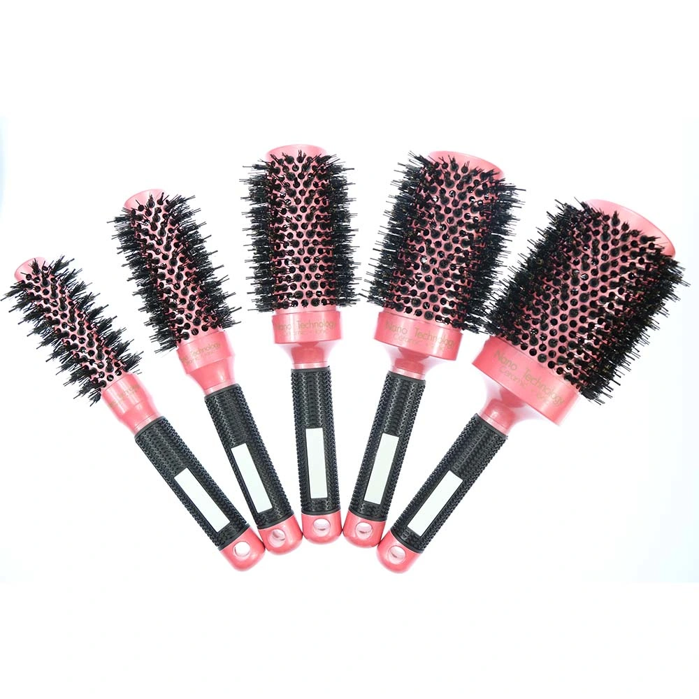 Heat Resistant Thermal Ionic Round Ceramic Boar Bristle Hair Brush