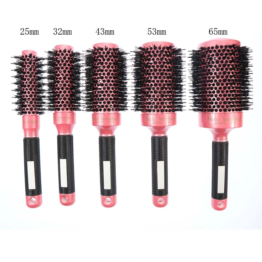 Heat Resistant Thermal Ionic Round Ceramic Boar Bristle Hair Brush