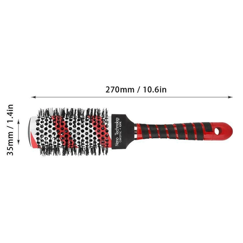 Round Hair Brush Ceramic High Temperature Resistance Nylon Material Bristle Hair Style Brush