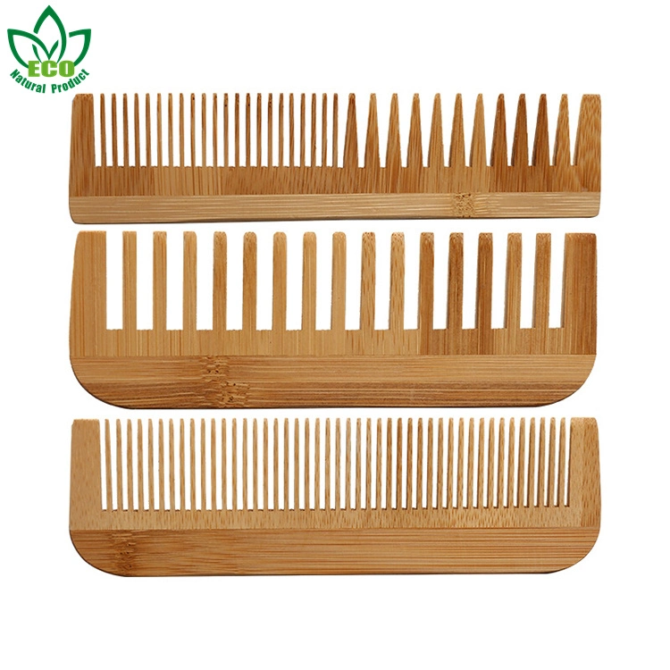 100 Natural Eco Bamboo Hair Comb Wholesale Personal Label Wide Tooth Bambo Hair Brush