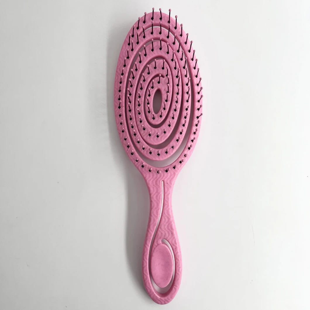 Hairdressing Styling Wet Dry Custom Logo Detangling Massage Curved Vent Hair Brush