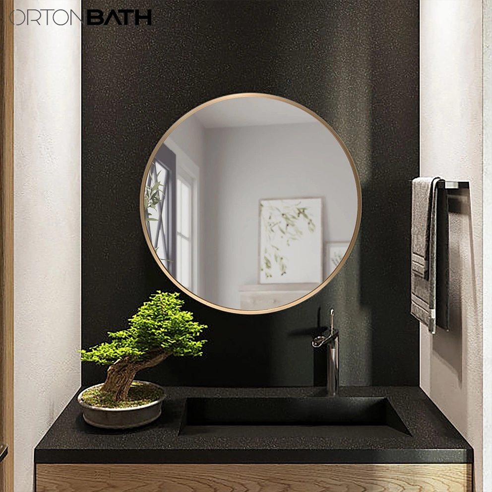 Ortonbath Black Round Mirror, Wall Mounted Circle Mirror with Metal Frame, Suitable for Bathroom, Vanity, Entryway, Living Room