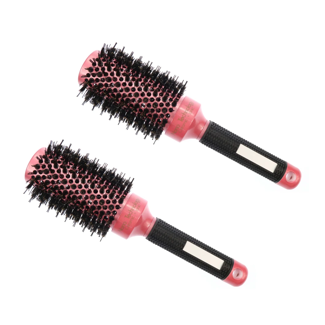 Heat Resistant Thermal Ionic Round Ceramic Boar Bristle Hair Brush