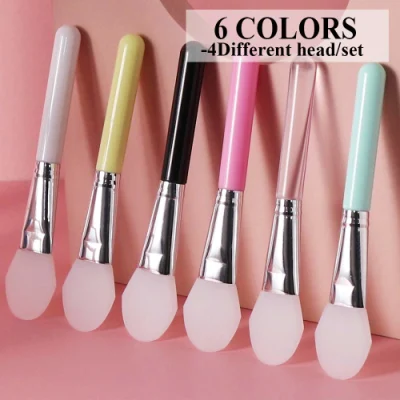 4 PCS Soft Cosmetic Facial Mask Brush Set Mud Beauty Tool Applicator Brush Hairless Body Lotion and Body Butter Applicator Tools Silicone Face Mask Brush