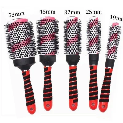 Round Hair Brush Ceramic High Temperature Resistance Nylon Material Bristle Hair Style Brush