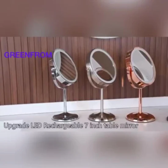 Rechargeable 7′′ HD Double Sided Tabletop Vanity Mirror for Makeup