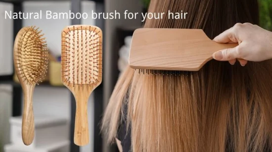 22mm Oval Shampo Natural Babmoo Paddle Hair Brush Bathroom Accessories